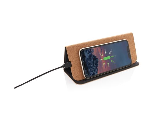 Tapis de souris en liège avec support téléphone et induction Beige - XD Collection P308.089