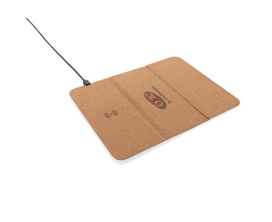 Tapis de souris en liège avec support téléphone et induction Beige - XD Collection P308.089