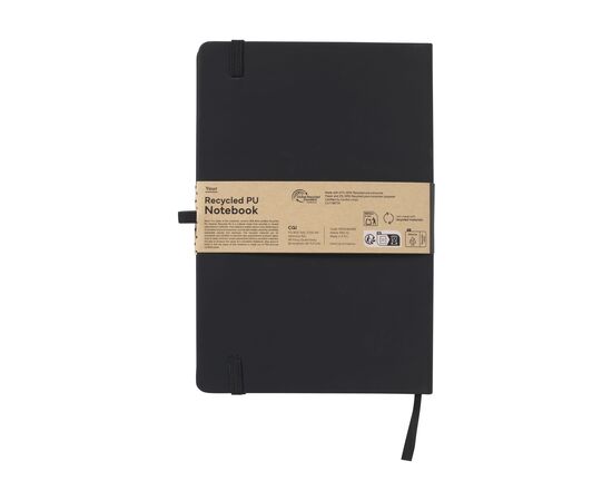 Recycled GRS PU Notebook A5 Noir -  319398