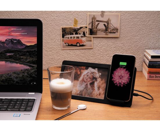5W Wireless Charger mit Fotorahmen Schwarz - XD Collection P308.041