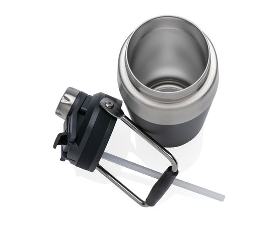 Vacuüm roestvrijstalen fles met duo-functie deksel 500ml Zwart - XD Collection P436.971