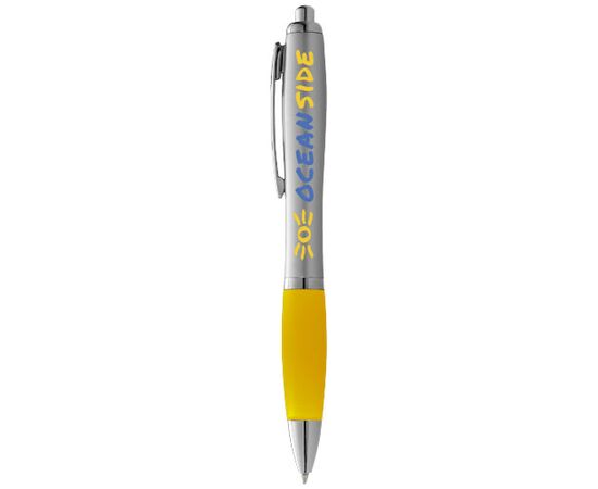 Nash Kugelschreiber silbern mit farbigem Griff (blaue Mine) Silber, Gelb - Unbranded 10707704