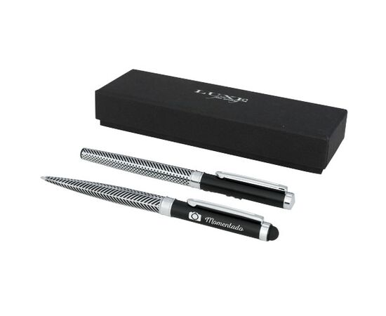 Empire cadeauset met twee pennen (zwarte inkt) Zilver, Zwart - Luxe 10712900