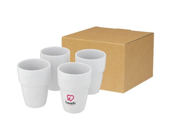 Staki 280 ml 4-delige geschenkset van stapelbare mokken  Wit - Unbranded 10068601