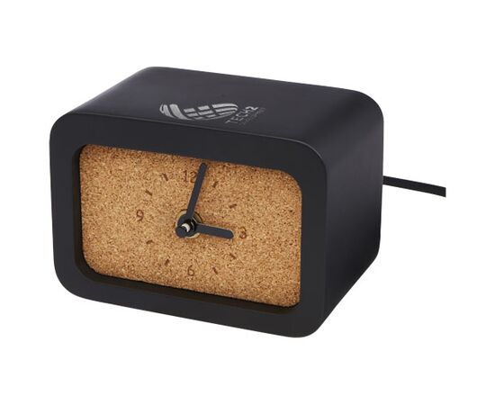 Momento Kalkstein Tischuhr mit wireless Ladefunktion Schwarz - Unbranded 12430790