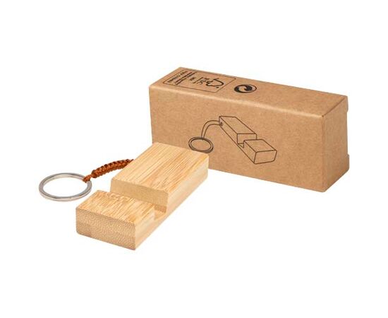 Bosona telefoonhouder met sleutelhanger van bamboe Hout - Unbranded 10460671