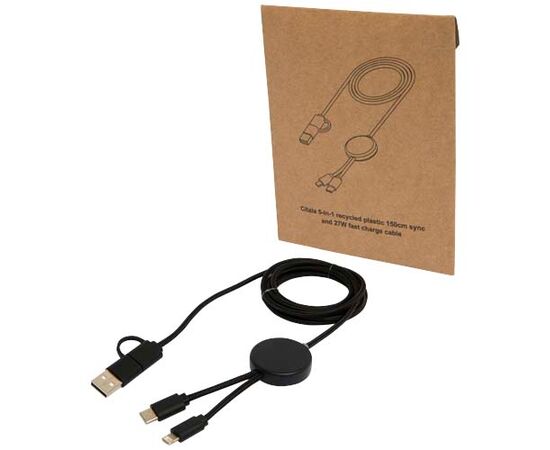 Citala 150 cm 5-in-1 Kabel aus recyceltem Kunststoff für Datenübertragung und 27W Schnellladung Schwarz - Unbranded 12442890