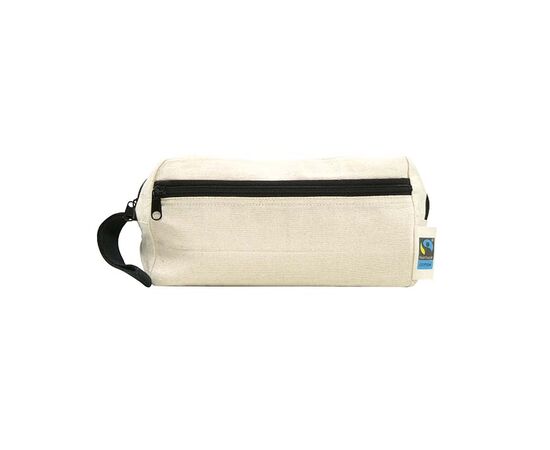 Fairtrade toilettas stevig OEKO-TEX® katoen gekleurde rits Zwart - MultiGift Fairtrade 998203