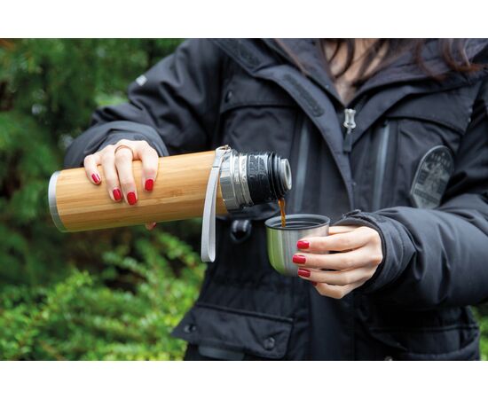 Bamboo vacuum travel flask Brown - XD Collection P433.329