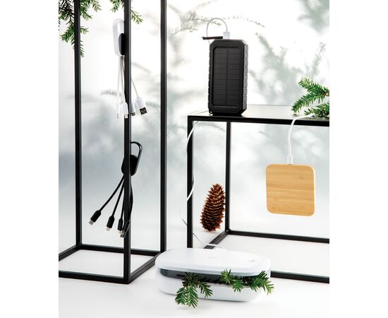 Chargeur à induction 5W en bambou avec double port USB Beige - XD Collection P308.189