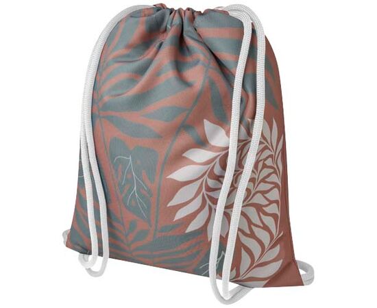 Sac avec cordon Clif en rPET avec impression par sublimation Noir, Blanc - Unbranded 1PL07301