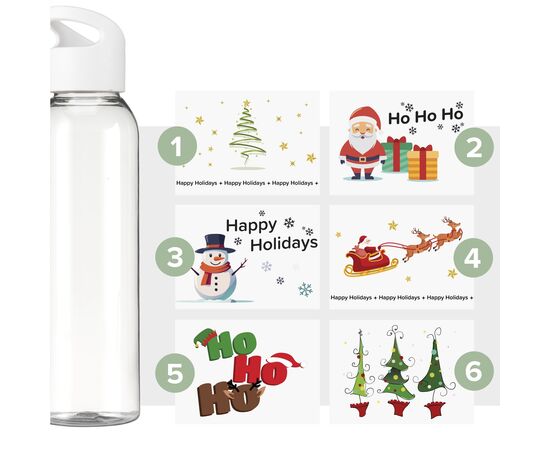 Sirius GRS RPET 650 ml X-Mas Transparant wit -  853410
