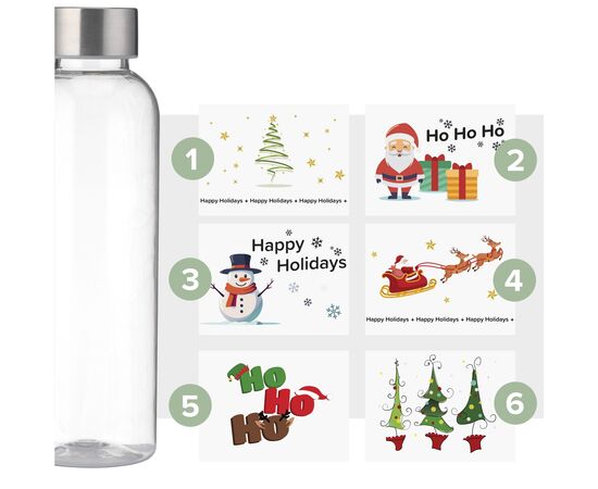 Senga GRS RPET Bottle 500 ml X-Mas Transparent -  853501