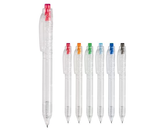 Balpen R-PET Transparant zwart -  LT87553-N0402