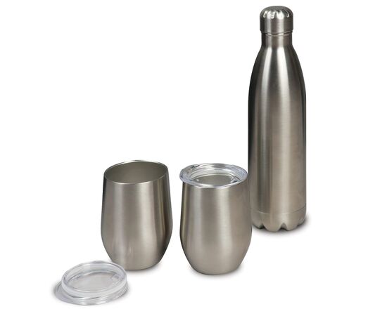 Drinkset Swing met twee bekers Zilver -  LT98802-N0005