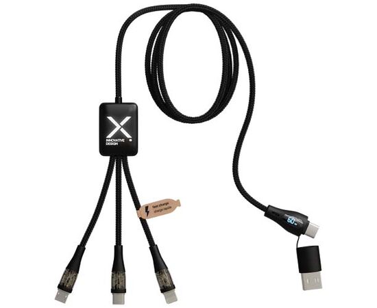 SCX.design C51 5 in 1 rPET supersnelle oplaadkabel van 60 W Zwart - SCX.design 1PX19290
