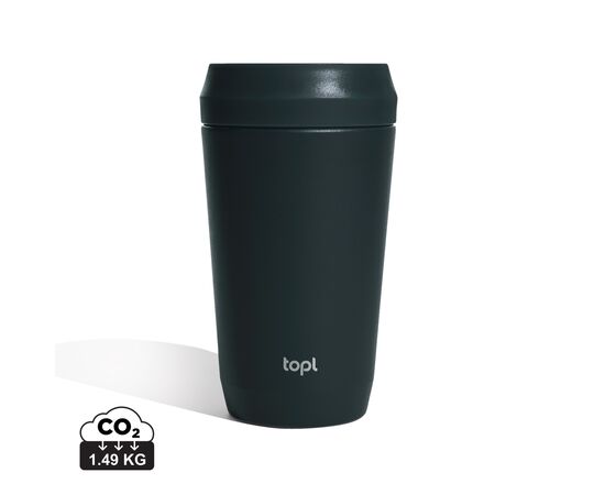 Topl Recycled RVS To Go beker gepatenteerd 360 Lid 354ml Grijs - Topl RBTGS12CH