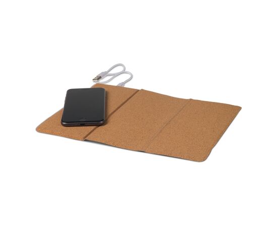 Tapis de souris en liège avec chargeur sans fil 5W Nature -  LT91079-N0094