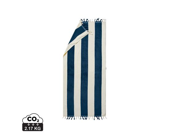 VINGA Valmer Strandtuch 450gr/m² Navy blau, Beige - Vinga 8052