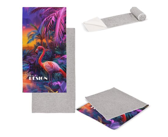 Schnelltrocknendes Handtuch R-PET 50 x 100 cm Sublimation Weiss, Grau -  LT95003-N0161