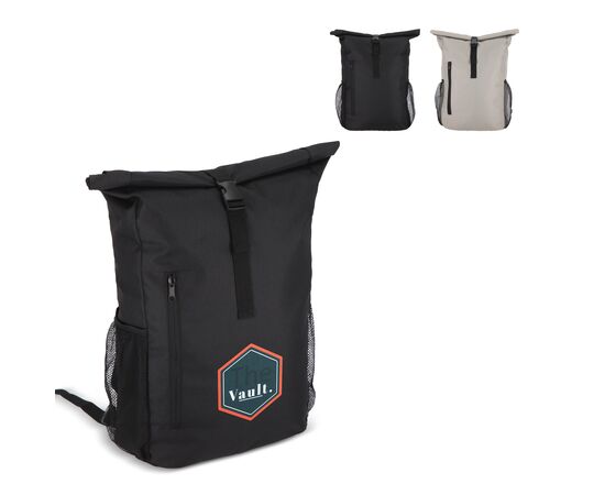 R-PET 600D Rolltop Fahrrad-Rucksack 20L Grau -  LT95351-N0061