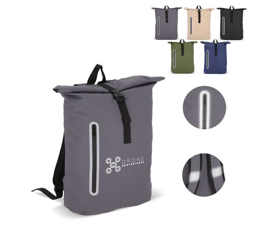 PU coat R-PET 600D rolltop backpack 20L Olivegreen -  LT95357-N0043