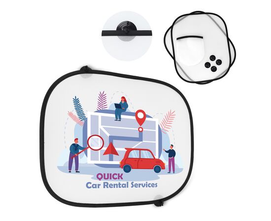 Sonnenblende, 2er-Set mit Etui Sublimation Weiß -  LT90732-N0001