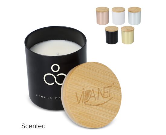 Bhakti-Duftkerze auf pflanzlicher Basis in recyceltem Aluminiumgefäß Weiß -  LT90745-N0001