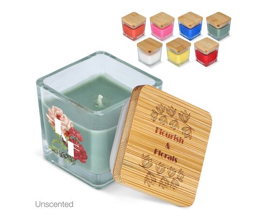 Bougie végétale Chakra dans un pot en verre Blanc -  LT90747-N0001