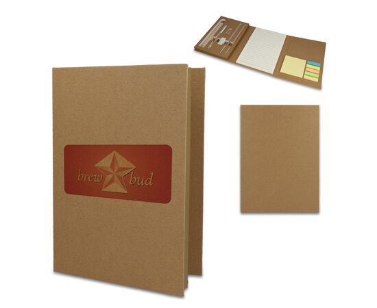 Set de papeterie en papier recyclé à trois volets Nature -  LT90868-N0094