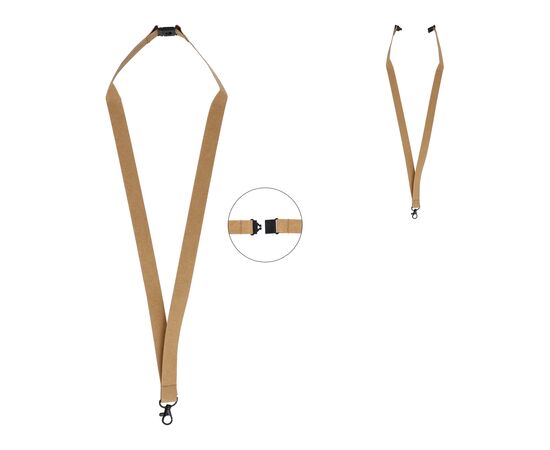 FSC papieren lanyard Natuur -  LT90878-N0094