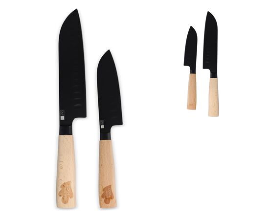 InSideOut Santoku 2pc knife set Ravn Wood - InSideOut LT57201-N0093