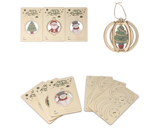 InSideOut Weihnachtsschmuck aus Holz 3er-Set Natur - InSideOut LT57400-N0094