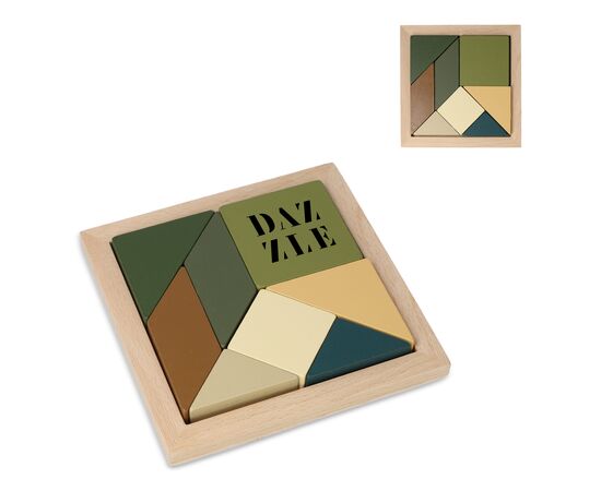 InSideOut Wooden Tangram think IQ puzzle Fluor assorti - InSideOut LT57405-N0099