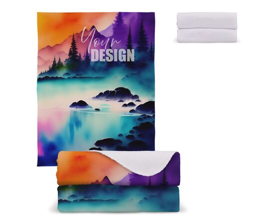 Polarfleece-Decke OEKO-TEX®  Sublimation 130 x 170 cm 290 g/m² Weiß -  LT90102-N0001