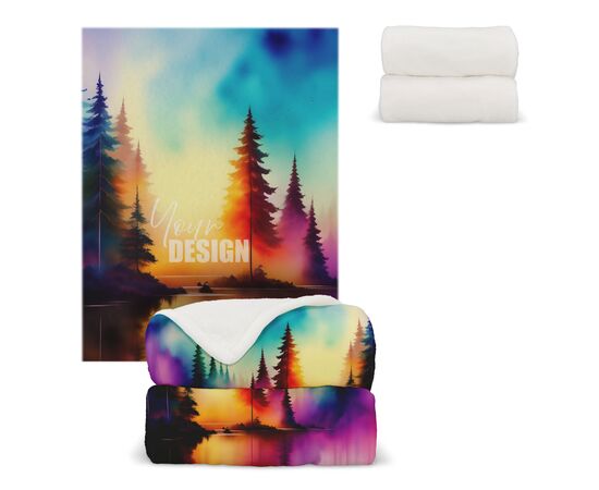 Coral fleece blanket OEKO-TEX® sublimation 130 x 170 cm 270 g/m² White -  LT90103-N0001