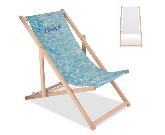 Vouwbare strandstoel sublimatie Wit -  LT90105-N0001