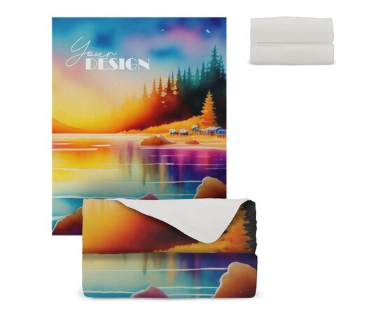 R-PET Fleece-Decke Sublimation 120 x 150 cm 250 g/m² Weiß -  LT95011-N0001