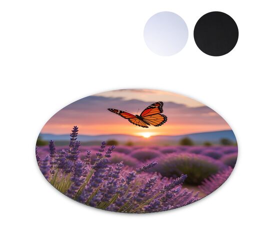Tapis de souris rond à sublimation 20 cm  Blanc -  LT97205-N0001
