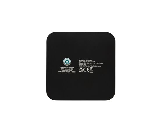 RCS recycled plastic 10W Wireless charger with USB Ports Black - XD Collection P308.461