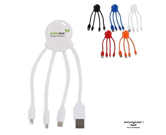 2087 | Xoopar Eco Octopus Oplaadkabel Zwart - Xoopar LT41005-N0002