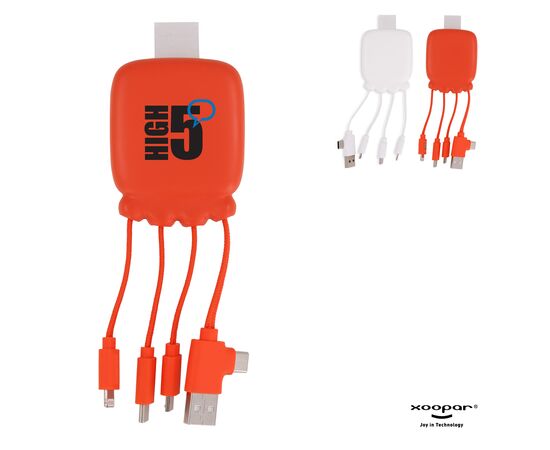 3192 | Xoopar Octopus Gamma 2 Bio Charging cable with 3.000mAh Powerbank Blanc - Xoopar LT41410-N0001