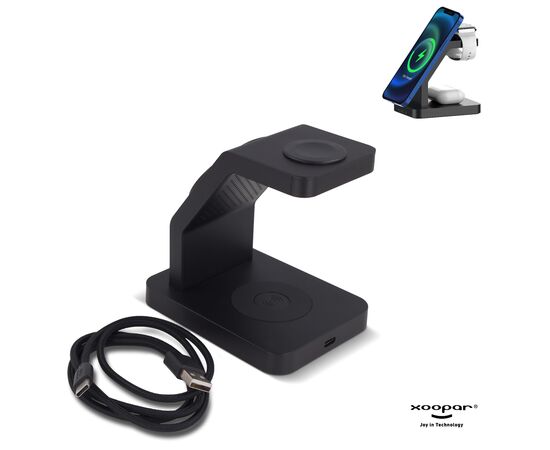 2708 | Xoopar Icon 3 in 1 Magnetic Wireless charger Noir - Xoopar LT41507-N0002
