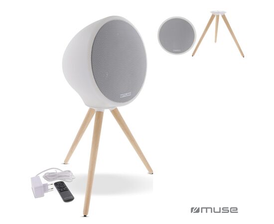 M-655 | Muse full LED, spatwaterdichte Bluetooth-luidspreker met statief 100W Wit - Muse LT45600-N0001