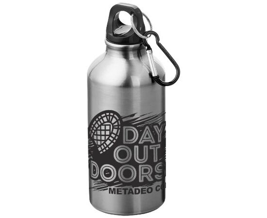 Oregon 400 ml Aluminium Trinkflasche mit Karabinerhaken Silber - Unbranded 10000202