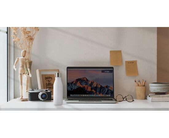 Bouteille isotherme en acier avec stérilisateur UV Blanc - XD Collection P436.643