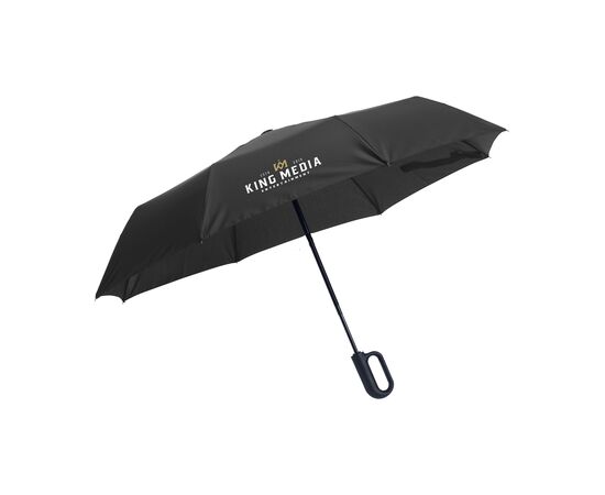 Carabiner RCS RPET faltbarer Regenschirm 21 inch Schwarz -  250698