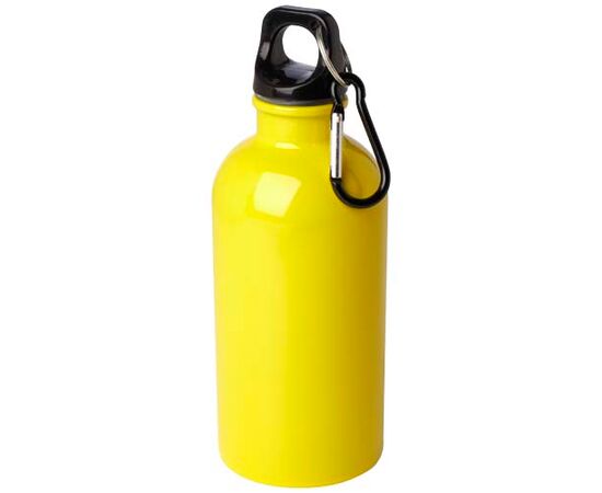 Bouteille d'eau Oregon de 400 ml simple paroi en acier recyclé certifié RCS avec mousqueton Jaune - Unbranded 10086011