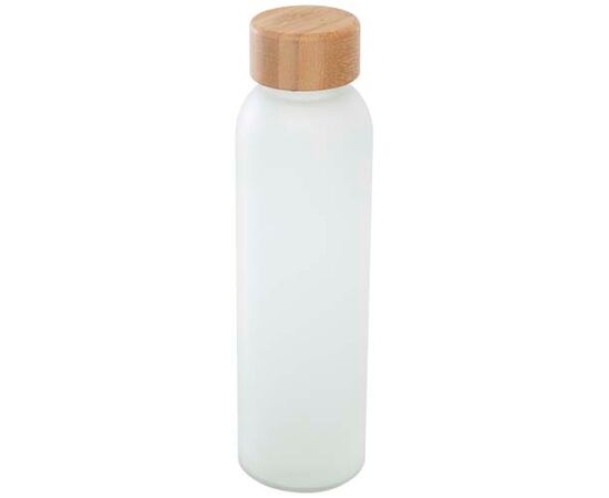 Lume 500 ml matte soda lime glass bottle with bamboo lid   White - Unbranded 10083001