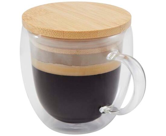 Arlo 250 ml glazen beker met bamboe deksel Transparant - Seasons 11341901